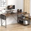 Flamaker Office Desk L Shaped Corner Desk Gaming Desk Home w/ Storage Shelves