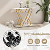 Gold Faux Marble Console Table with Anti-Tipping Device, 100cm Geometric Frame