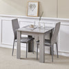 Small Space Dining Set 3Pcs Square Dining Table+ 2 Dining Chairs Set Grey Wooden