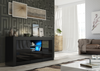 Modern 145cm TV Unit Cabinet | Black High Gloss Doors | TV Stand with Free LED