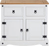 Corona Sideboard White 2 Door 2 Drawer Cupboard Mexican Solid Pine