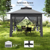 12FT Pop Up Garden Gazebo 3.65x3.65m Heavy Duty Backyard 2-Tier Party Tent