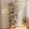 6 Tier Bamboo Bookshelf Bathroom Kitchen Storage Rack W/ Adjustable Shelf