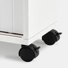 Bathroom Floor Storage Cabinet w/ 2 Sliding Doors Cupboard White 4 Wheels
