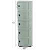 Round ABS Cylinder Cabinet Cupboard Drawer Storage Unit Bathroom Bedroom Stand