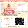 Kids Vanity Set Makeup Dressing Table Set w/Adjustable Brightness-Pink