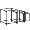 Nesting Coffee Tables 3 pcs with Transparent Glass Steel O3A0