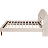 Double Bed Upholstered Platform Bed Frame with Headboard Wood Slats Support 4ft6