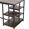 Kitchen Island Counter Top Breakfast Bar Dining Table Along 5 Tiers Storage Rack