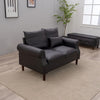 2 Seater faux leather/Linen Fabric Love Seat Sofa Armchair with Footstool Couch