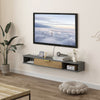 Floating TV Unit Stand with Storage Wall Mounted TV Cabinet with RGB LED Lights