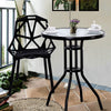 Round Glass Dining Table Patio Bistro Garden Balcony Coffee Table Metal Frame
