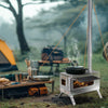 Camp Wood Stove Tent Wood Burning Stove Log with Chimney Pipe Side Racks Gloves