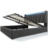Ottoman Storage 5ft King Upholstered Bed with Headboard Storage and LED Lighting