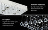 Rectangular Crystal Chandelier Ceiling Lamp Raindrop Light Dining Room Kitchen