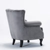 Grey WingBack Home Reception Accent Chair Velvet Padded Large Seat Armchair Sofa