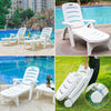 Plastic Garden Sun Lounger Outdoor Folding Day Bed Chair Beach Pool Recliner