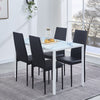 2/4/6pcs Faux Leather Velvet Fabric Dining Chairs Metal Legs Dining Room Kitchen