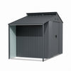 10x6FT Outdoor Garden Metal Storage Shed House w/Open Sheds for Tools Bike
