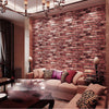 3D Red Brick Effect Wallpaper Stacked Stone Living Bedroom Wall Backdrop Rustic