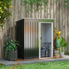 Garden Storage Shed 5 x 3ft With Sloped Roof Sliding Door Tool Organizer NEW UK