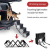 Outdoor Car Boot Pet Dog Stairs 4 Steps Ladder Oxford &Steel Doggy Climbing Ramp