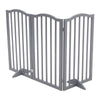 3/4 Panels Folding Pet Gate Freestanding Wooden Dog Fence Safety Barrier Divider