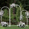 1.5M/1.8M/2M Wedding Arch Backdrop Stand Set of 3 White Metal Arched Frame Decor