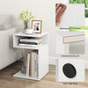 S-Shaped Side Table Modern Sofa End Table Nightstand with 2 Open Compartments