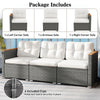 3-Seat Patio Couch Sofa PE Rattan Wicker Outdoor Loveseat Furniture Set
