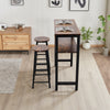 3 Space Saving Industrial Kitchen Bar Table Stool Set Breakfast Dining Chair Set