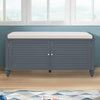 Shoe Storage Cabinet Rack Bench Wooden Stand Cupboard Slatted Doors Padded Seat