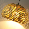Tall Standing Floor Lamp Standard Living Room LED Bulbs Bamboo Bell Lampshade