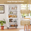 Kitchen White 178 cm Tall Cupboard Pantry Cabinet w/4 Transparent Doors