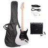 Glarry 39" Full Size Electric Guitar for Music Lover Beginner with 20W Amp White
