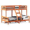Bulliing Bunk Bed 80x200/120x200 Wax Brown Solid Wood Pine, over Loft Bed Z5T9