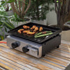 Gas Plancha BBQ Grill with 2 Stainless Steel Burner Hot Plate Portable Cooking