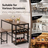 3 PCS Dining Table Set Kitchen Table & 2 Benchs w/ Storage Shelves Space-Saving
