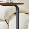 Retro C Shaped Sofa Side Table for Living Room Coffee Table End Table Brown