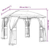 Gazebo with Double Roof and Mesh Walls Anthracite 2.94x2.94 m Steel B3I4