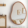 Large Irregular Wooden Framed Wall Mirror Asymmetrical Unique Hanging Loft Style