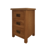 Oakcroft Narrow 3 Drawer Bedside Table – Nightstand with Storage Drawers – 38cm