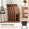 Folding Kitchen Chairs Set of 2 Dining Chairs w/Padded Seat Brown