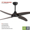 48-Inch Ceiling Fans Light Fan with Remote 3-Cool Wind Timer Lighting Chandelier