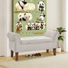 Linen Fabric Upholstered Bench Bed End Window Seat Ottoman Storage Stool Bedroom