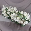 100cm Long Artificial White Peony Flower Row Runner Wedding Arch Top Backdrop