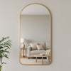 Mirror Large Full Length Archtop Gold Metal Frame Wall Leaner Mirror 145 x 75cm
