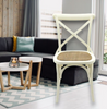 Cream Cross Back Dining Chair Set of 2 Comfortable & Stylish Wooden Home Cafe