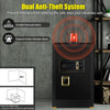 40L Safe Box Home Money Safe w/ Double Safety Key Lock & Built-in Cabinet Box