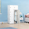 Large Wardrobe Rack Modular Storage Cabinet Shelf Unit 10 Doors DIY Cube Cabinet